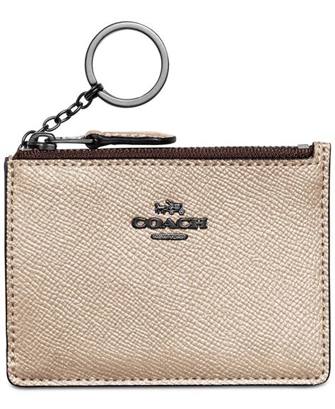 COACH Mini Skinny ID Case in Metallic Leather 